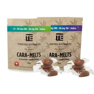 Twisted Extracts Cara-Melts – Indica 1:1 (40mg THC + 40mg CBD)