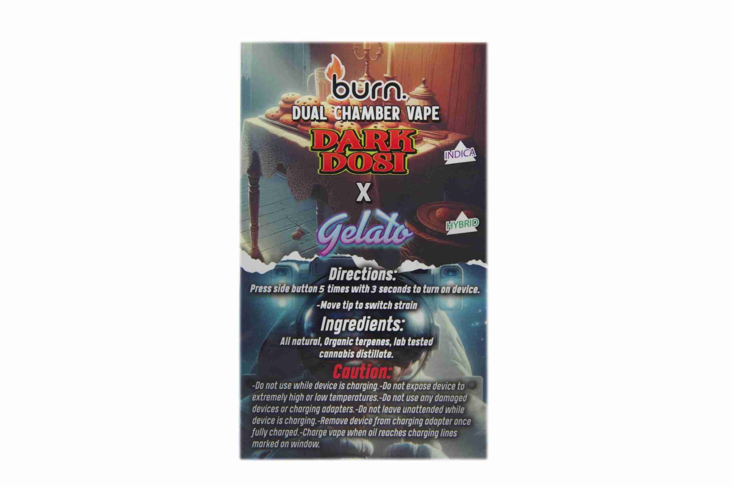 Burn Dual 6g Vape - Dark Dosi + Gelato - Image 2