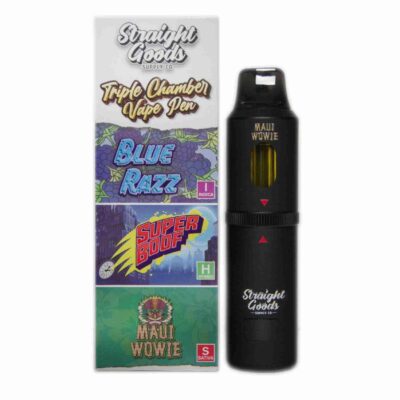 Straight Goods 9g Triple Chamber Vape - Blue Raz + Super Boof + Maui Wowie
