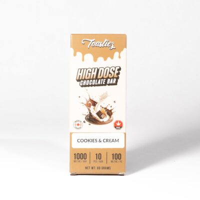 Toastiez High Dose THC Chocolate Bar - Cookies and Cream 1000mg