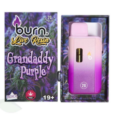 Burn Live Resin Vape (2g) - Granddaddy Purple (Indica)