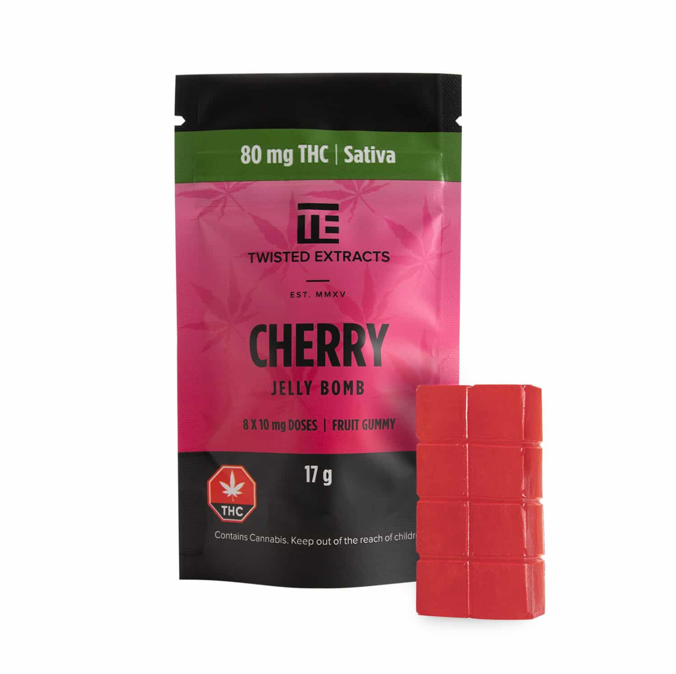 Twisted Extracts – Jelly Bomb 80mg – Cherry (Sativa)